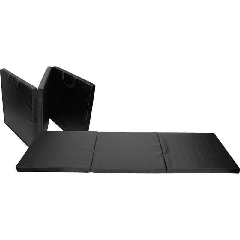 Sunny Health and Fitness Tri-Fold Exercise Gymnastics Mat Extra Thick with Carry Handles - Open Box