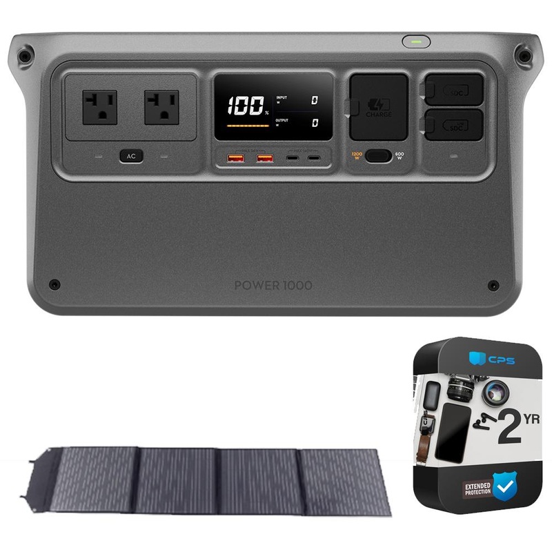 DJI Power 1000, Portable Outdoor Power Source with Solar Panel & 2 Year Warranty