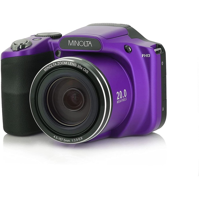 Minolta MN35Z-P 20MP 35X Optical Zoom Wi-Fi Bridge Camera - Purple