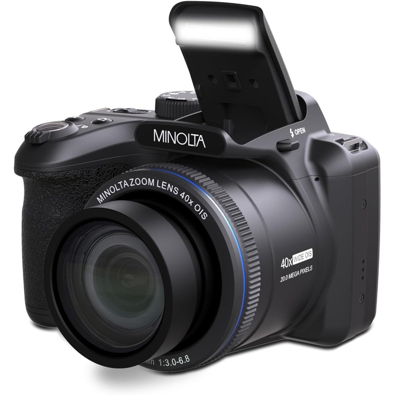 Minolta MN40Z 20 MP / 1080P FHD Bridge Camera w/40x Optical Zoom (Black)