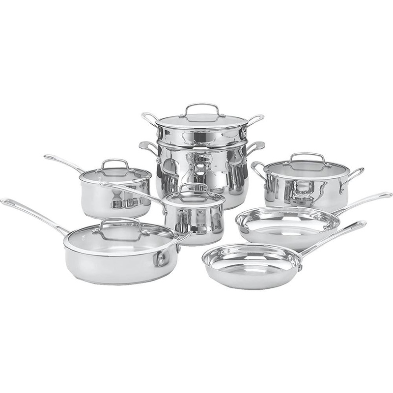 Cuisinart 13 Piece Contour Stainless Steel Cookware Set 44-13 - Open Box