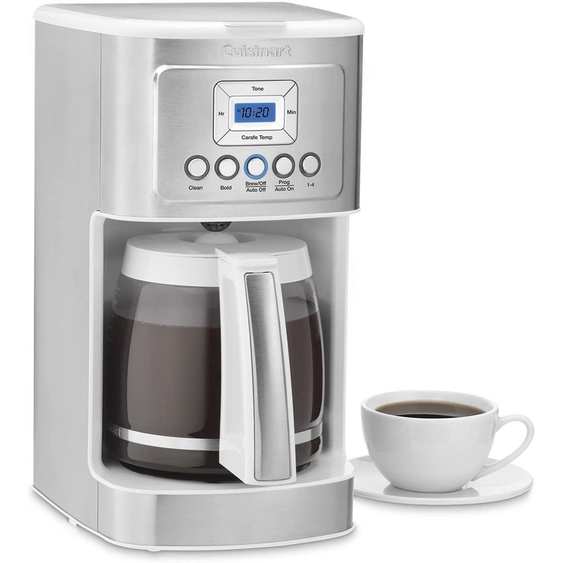 Cuisinart Perfectemp Coffee Maker, 14-Cup Glass, White, Factory Refurbished