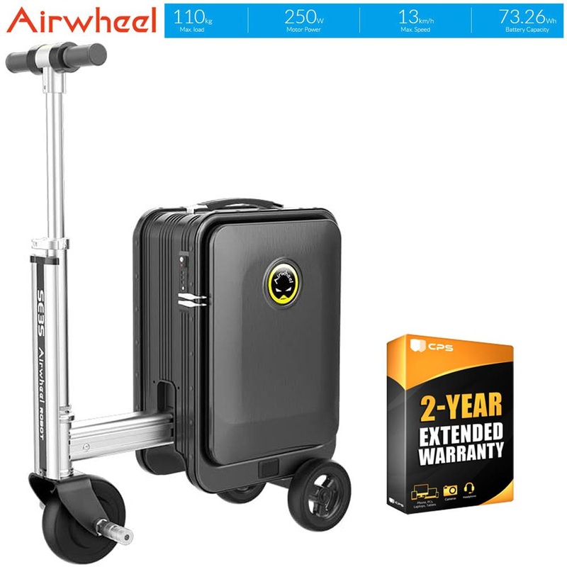 Airwheel SE3S Smart Rideable Suitcase Electric Luggage Scooter + 2 Year Protection Pack