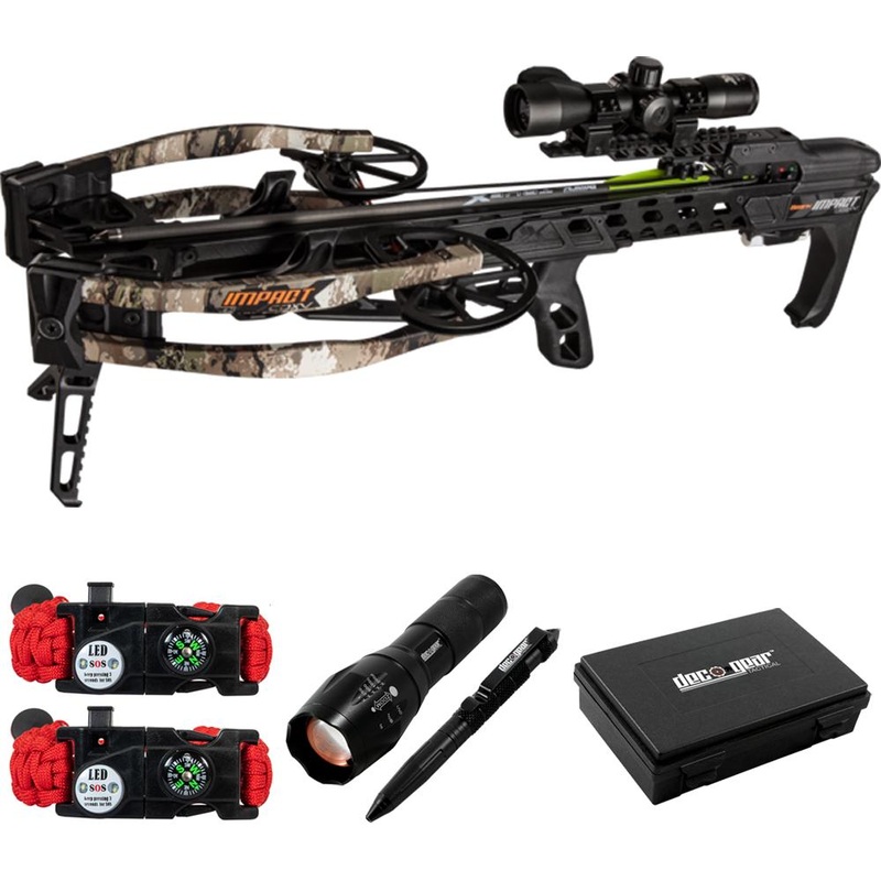 Bear Archery Impact CDXV Crossbow Ready To Hunt Kit, Veil Stoke +Tactical Bundle