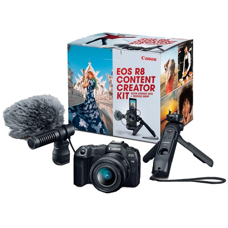 Canon EOS R8 Camera Content Creator Kit with Tripod Grip + Wireless Remote Control