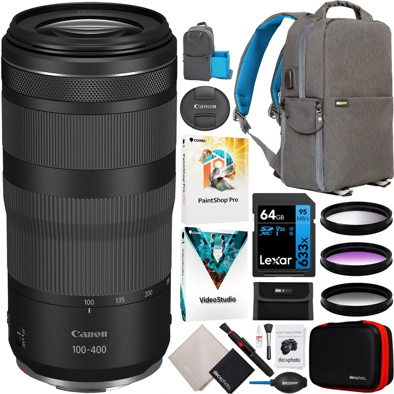 Canon RF 100-400mm F5.6-8 IS USM Full Frame Telephoto Zoom Lens for RF Mount Bundle
