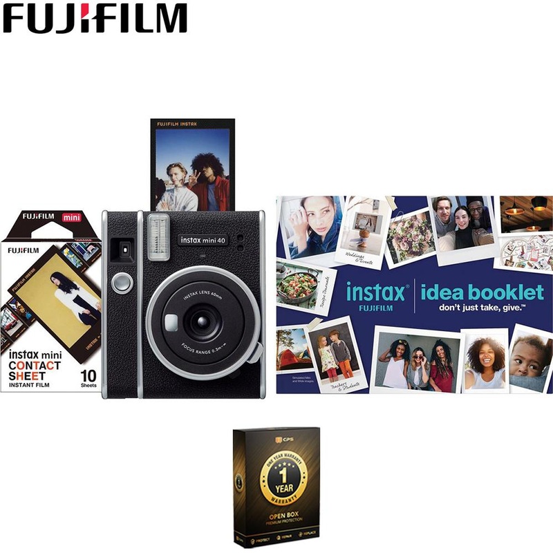 Fujifilm Instax Mini 40 Instant Camera Beginner Bundle (Open Box) + 1 Year Warranty