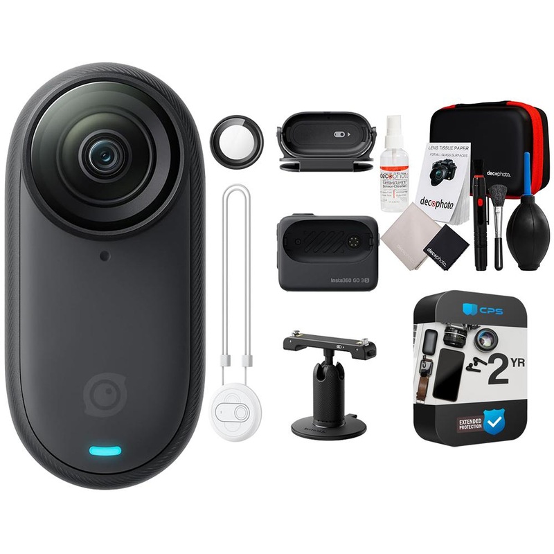 Insta360 GO 3S (128GB Black) Waterproof 4K Action Camera Bundle +2 Year Warranty