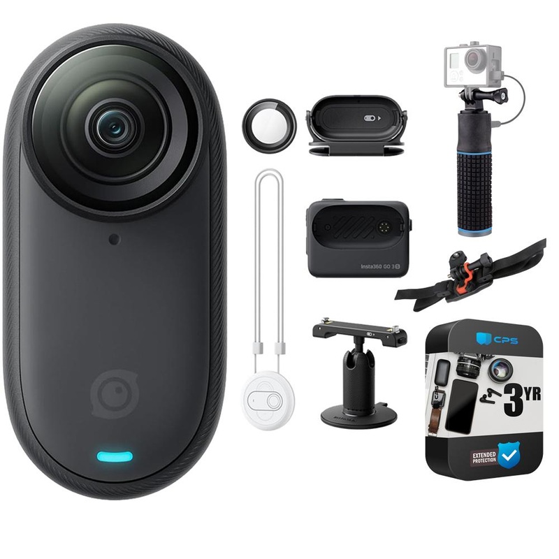 Insta360 GO 3S (64GB Black) Waterproof 4K Action Camera + 3 Year Warranty Pack