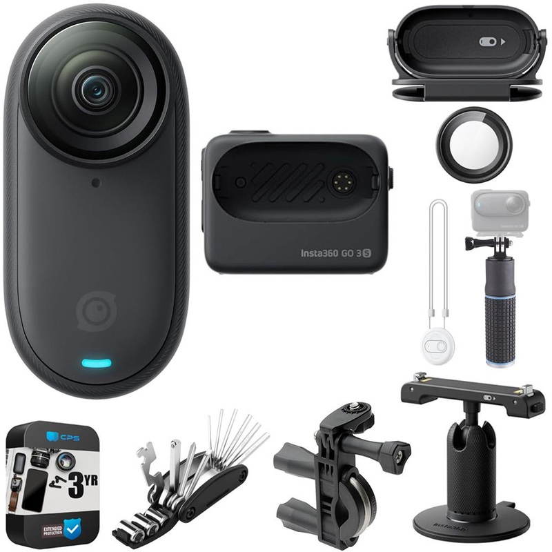 Insta360 GO 3S 64GB Tiny Mighty 4K Action Camera w/ 3Yr Warranty + Bike Accessory Bundle