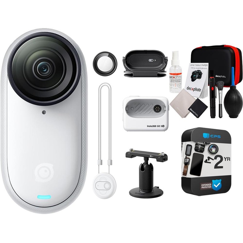 Insta360 GO 3S (64GB White) Waterproof 4K Action Camera Bundle + 2 Year Warranty
