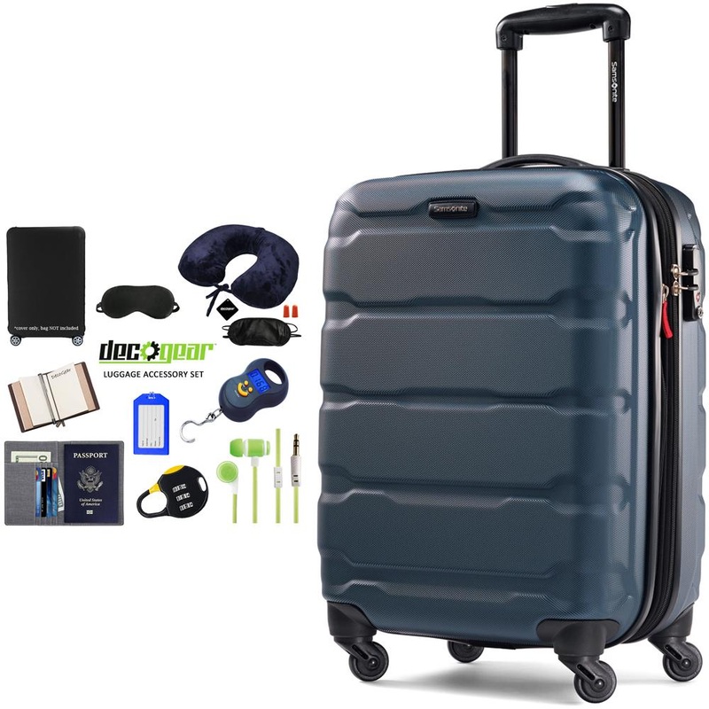 Samsonite Omni Hardside Luggage 20" Spinner Teal + Luggage Accessory Kit
