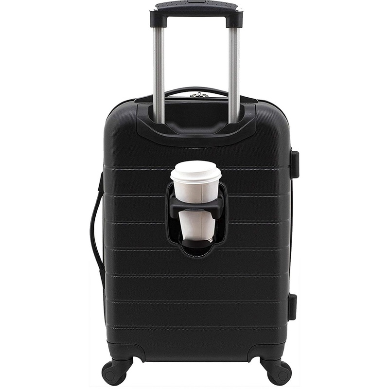 Wrangler 20" Smart Spinner Carry-On Luggage With USB Charging Port, Black