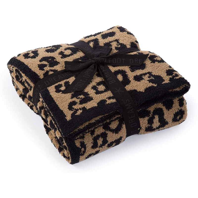 Barefoot Dreams CozyChic Safari 72"L x 54"W Throw Blanket, Leopard
