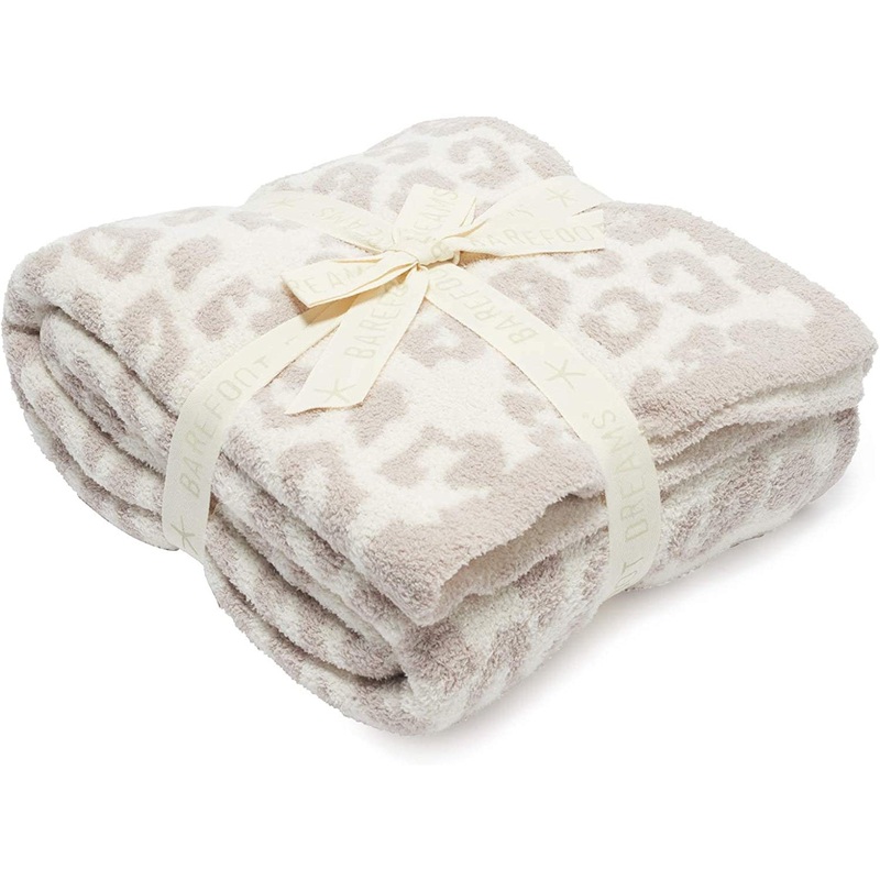 Barefoot Dreams CozyChic Safari Throw Blanket, Creamstone Leopard