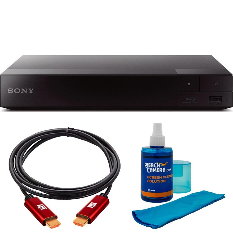 Sony BDP-S1700 Streaming Blu-ray Disc Player w/ Cleaning Kit and HDMI Cable Bundle