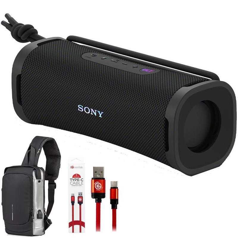 Sony (SRS-ULT10B) Portable Bluetooth Speaker 2024 Black + Sling Backpack Bundle