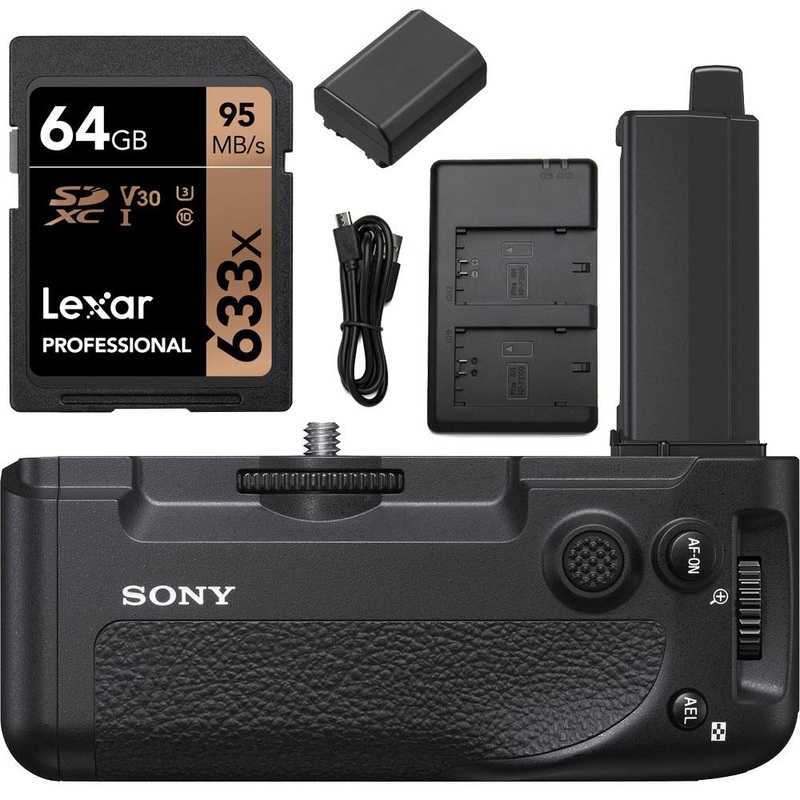 Sony VG-C4EM Vertical Battery Grip for Alpha a7R IV, a7 IV, a9 II a7S III, One Bundle