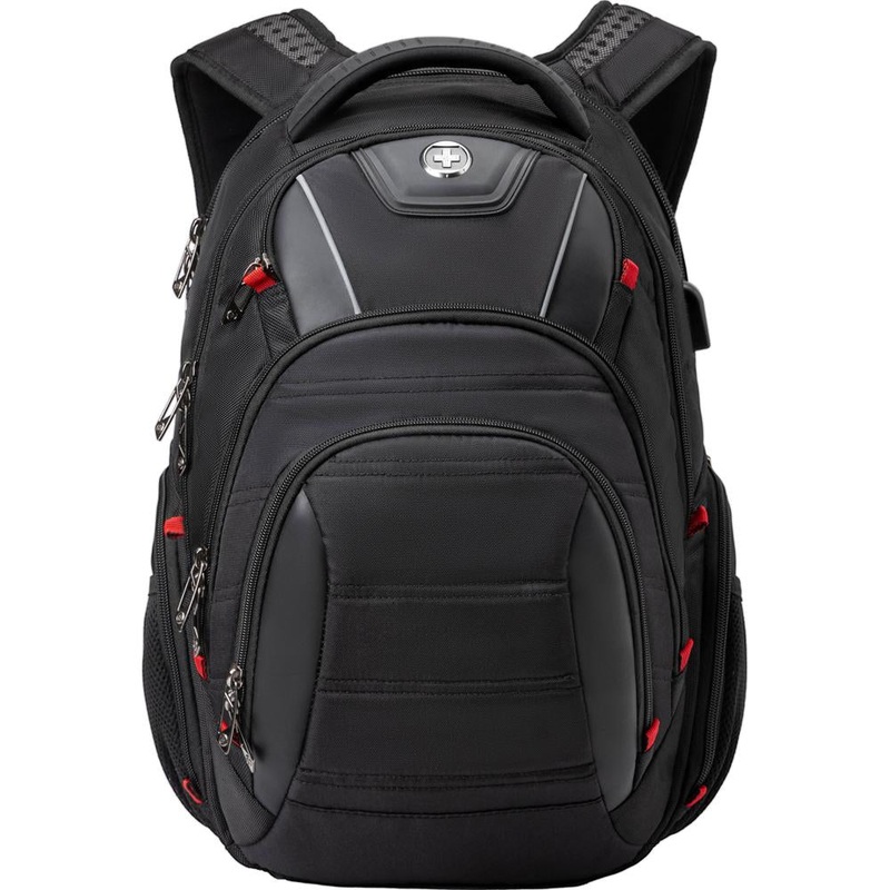 Swissdigital J14-BR Circuit TSA Business Travel Backpack with Laptop Pocket, USB Port