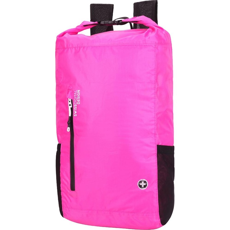 Swissdigital SD1594-46 Goose Lightweight Water Resistant Foldable Backpack, Pink