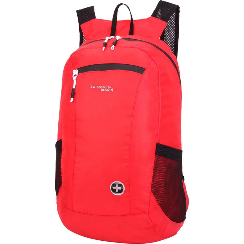 Swissdigital SD1595-42 Seagull Lightweight Water Resistant Foldable Backpack, Red