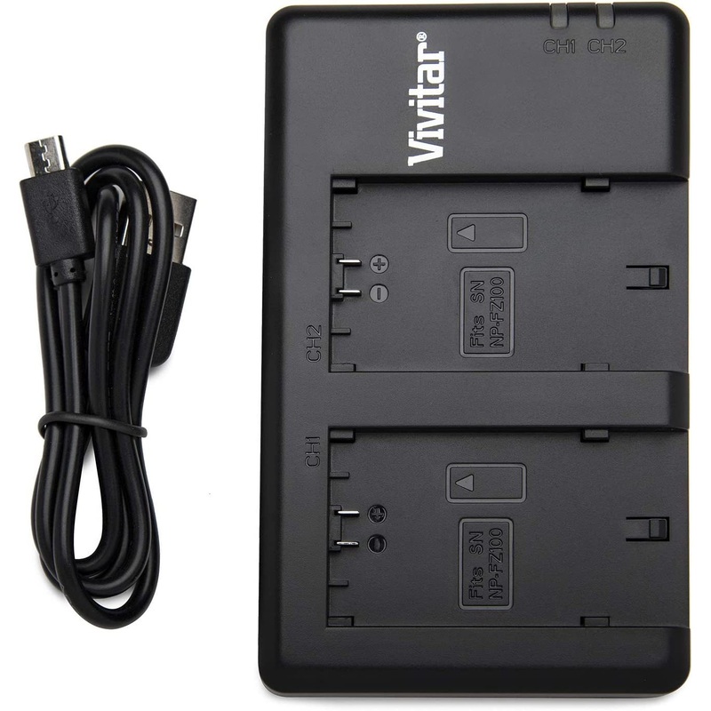 Vivitar USB Dual Port Charger for Sony NP-Fz100 battery