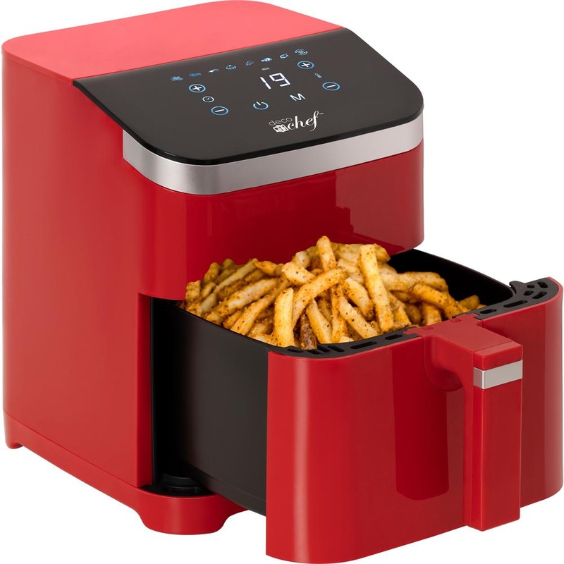 Deco Chef 5.8 QT Air Fryer in Red with 8 Smart Cooking Programs - DCDAIR05RED - Open Box