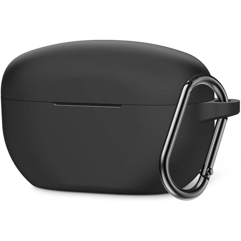Deco Essentials Silicone Case for 2023 Sony WF1000XM5 with Carabiner - Black