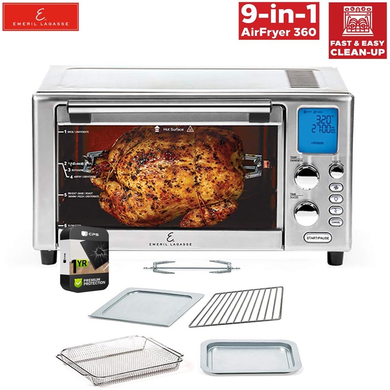Emeril Lagasse Stainless Steel Air Fryer Toaster Oven Renewed + 1 Year Warranty