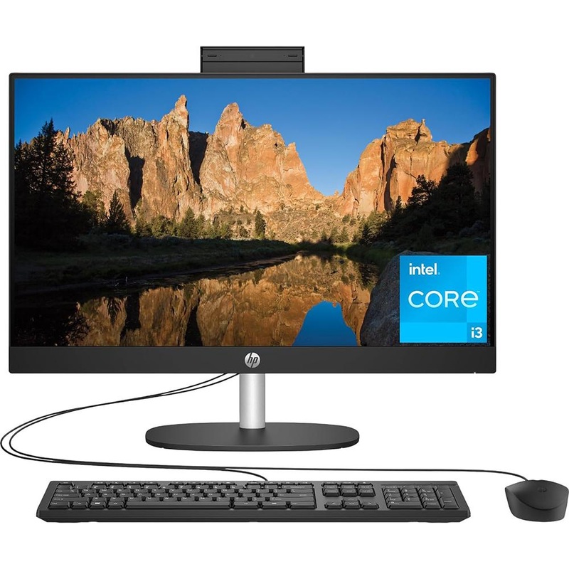 Hewlett Packard 24-cr0030 23.8" Intel i3-N300 8GB/256GB All-in-One Desktop PC, Jet Black