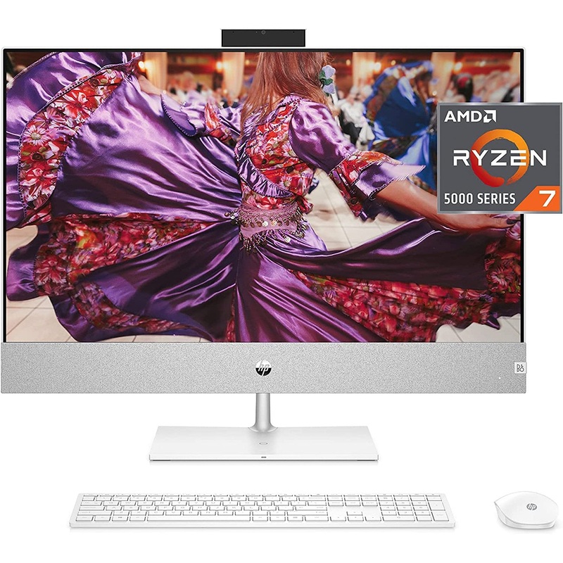 Hewlett Packard 27 inch All-in-One Desktop AMD Ryzen 7 16 GB RAM, 256 GB SSD & 1TB Hard Drive