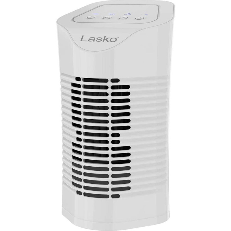 Lasko Desktop Air Purifier with 3-Stage Filtration in White - HF11200