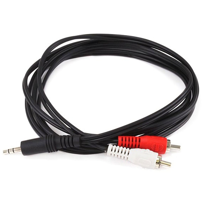 Monoprice 6ft 3.5mm Stereo Plug/2 RCA Plug Cable - Black