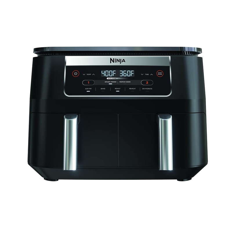 Ninja DZ090 Foodi 6 Quart 5-in-1 DualZone 2-Basket Air Fryer - Factory Refurbished