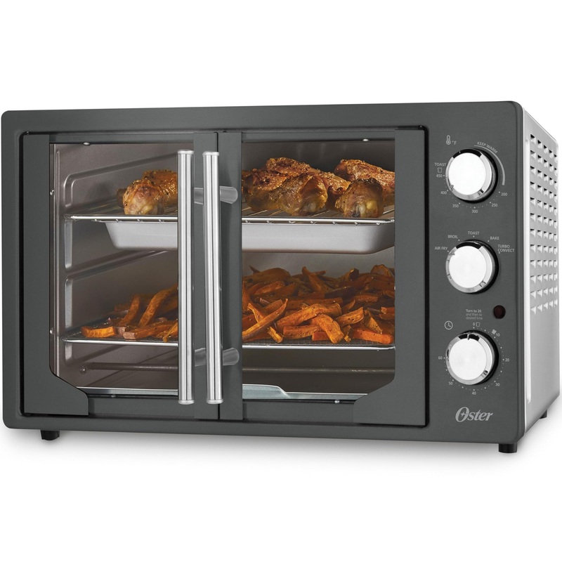 Oster Manual French Door Air Fry Oven, Stainless Steel, Extra-Large, Refurbished