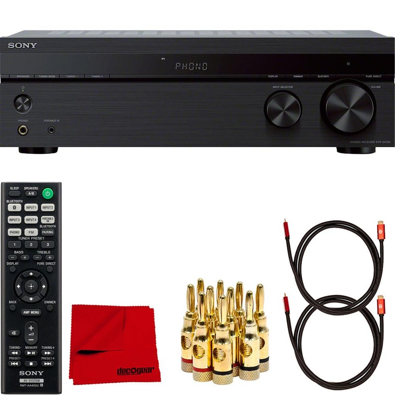 Sony STRDH190 2Ch Stereo Receiver Phono Inputs and Bluetooth+ Deco Gear Accessory Kit