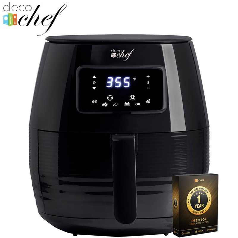 Deco Chef Digital 5.8QT Electric Air Fryer Black Open Box with 1 Year Warranty