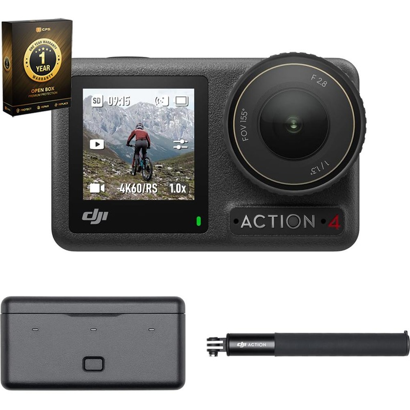 DJI Osmo Action 4 Adventure Combo 4K Action Camera Open Box with 1 Year Warranty