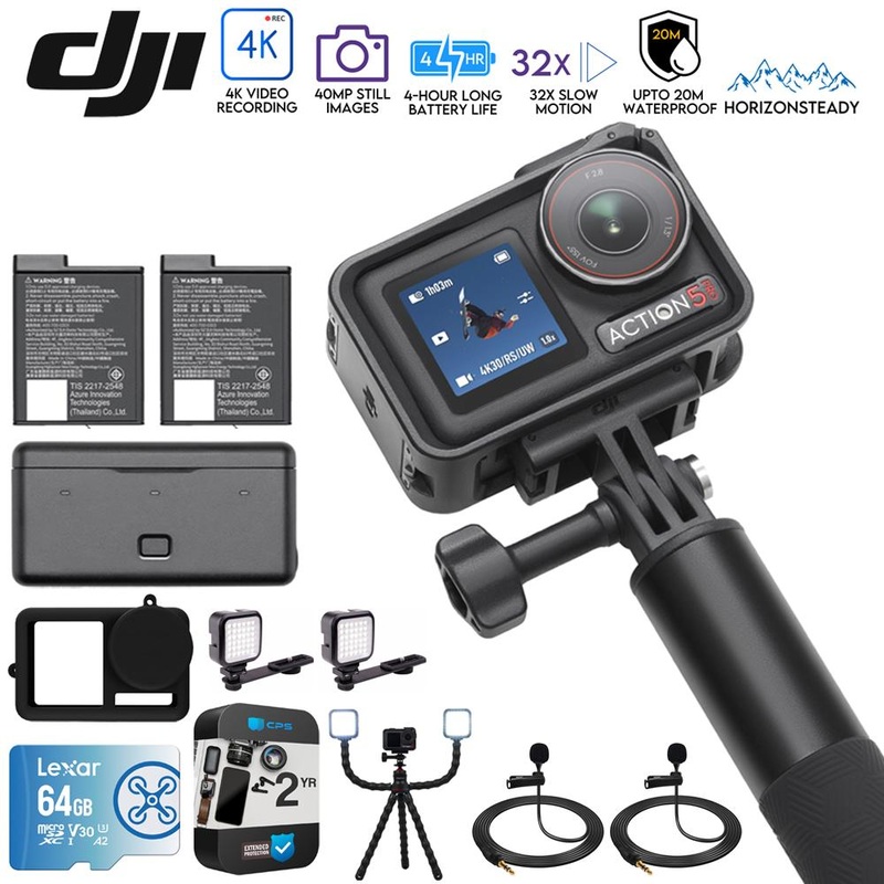 DJI Osmo Action 5 Pro Adventure Combo w/ Vlogging Accessories Bundle