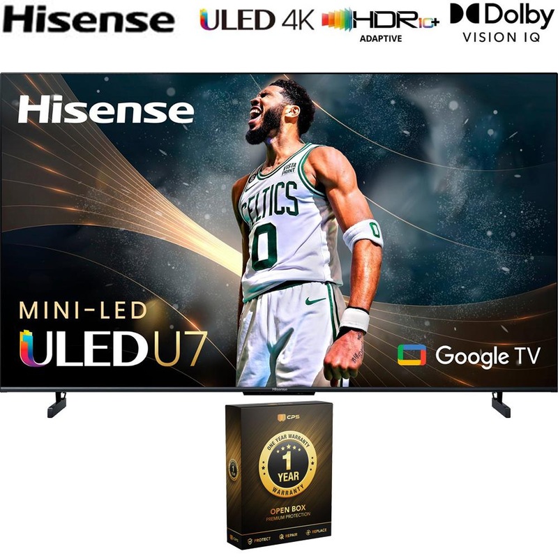 Hisense 55 Inch U7 Series Mini-LED 4K Google TV 2023 Open Box + 1 Year Warranty