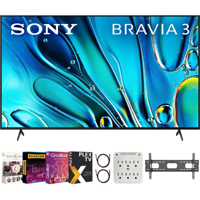 Sony BRAVIA 3 K75S30 75" 4K HDR Smart LED TV (2024) with Movies Streaming Pack