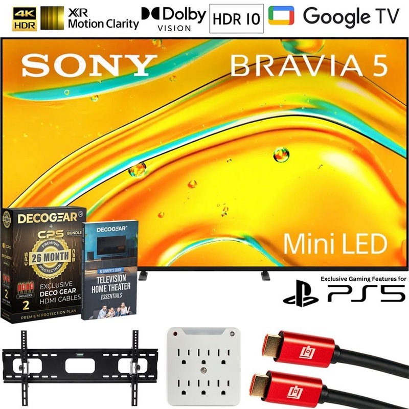 Sony BRAVIA 5 55 inch Mini LED 4K HDR Google TV (2025) + Extended Protection Plan