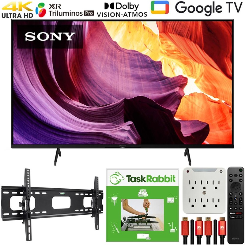 Sony KD43X80K 43" X80K 4K UHD LED Smart TV 2022 with TaskRabbit Installation Bundle