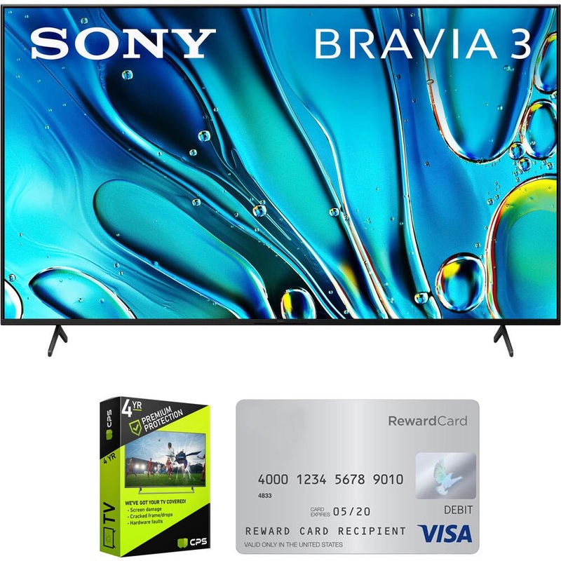 Sony BRAVIA 3 K55S30 55" 4K LED TV (2024) Bundle w/ 4 Yr Warranty +$50 Gift Card