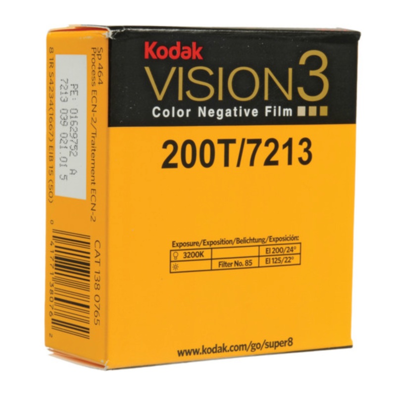 Kodak VISION3 200T Color Negative Film #7213 (Super 8, 50' Roll)
