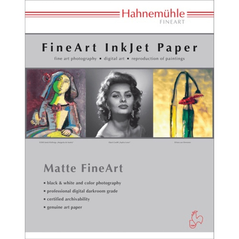 Hahnemhle Photo Rag Bright White 17 x 22" Paper (310GSM, 25 Sheets)