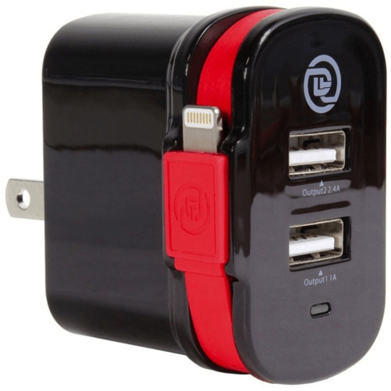 Digital Treasures ChargeIt! Dual Output Wall Charger with MFI Lightning Cable