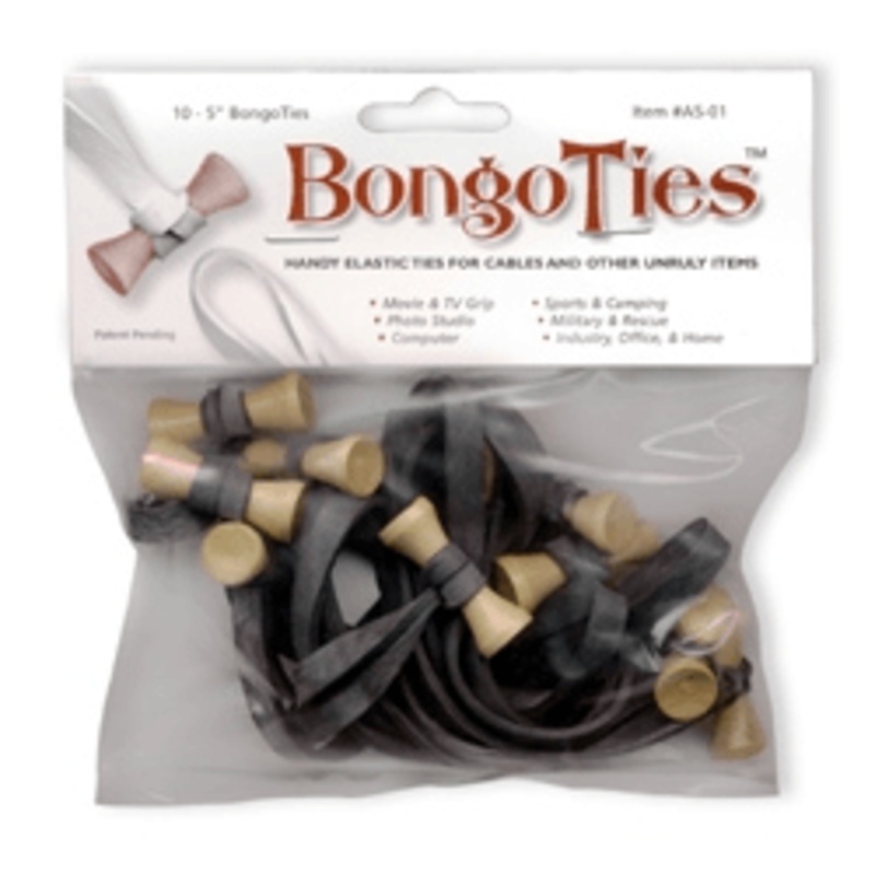 BongoTies 5" Elastic Cable Ties (10-Pack, Black)