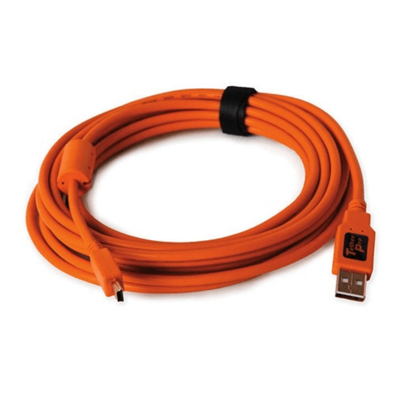 Tether Tools TetherPro USB 2.0 Type-A to 5-Pin Mini-USB Cable (Orange, 15)