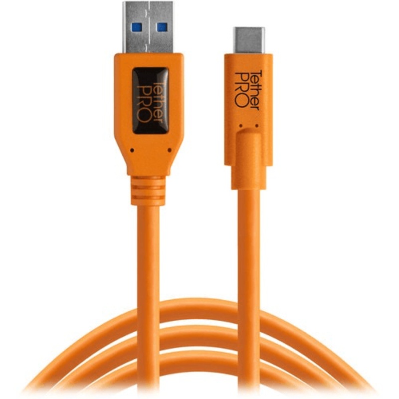 Tether Tools TetherPro USB Type-C Male to USB 3.0 Type-A Male Cable (15, Orange)